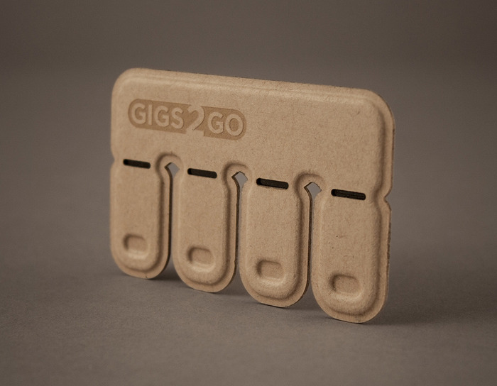 Production-level prototype. Paper housing is 100% post consumer recycled content.