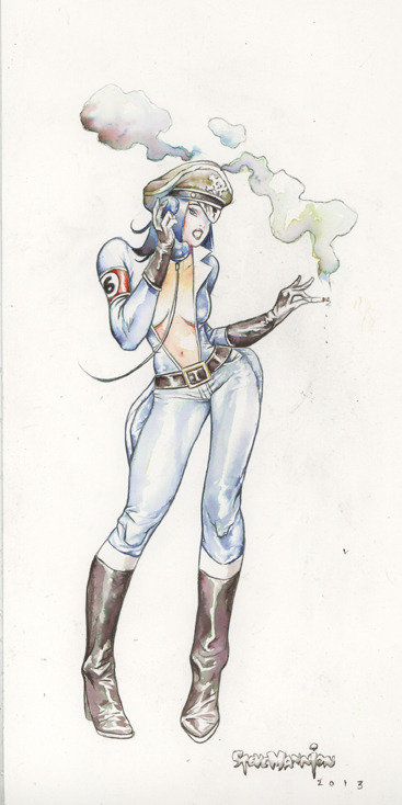 Helga Promotional Watercolor actual size above