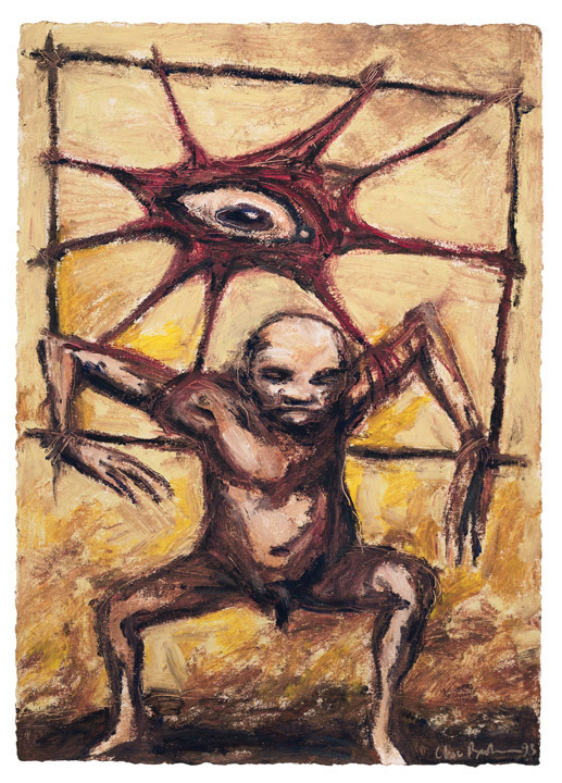 "The Believer" Oil on paper.