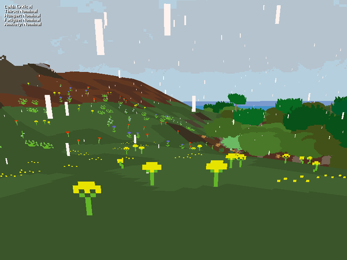 An early shot of Proteus, a brilliant example of the interactivity between music and gameplay