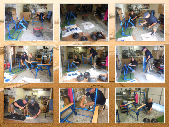 Working hard to get these chairs assembled and looking for ways to improve the concept throughout the process.