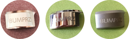 Polished and sandblasted stainless steel Bumprz prototypes