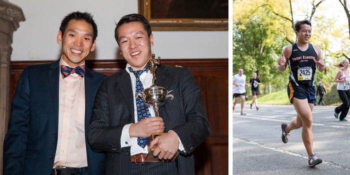 Dave Lin and the filmmaker at Awards Night 2013 - a rare sight of Da running a race (photo by Ben Ko).