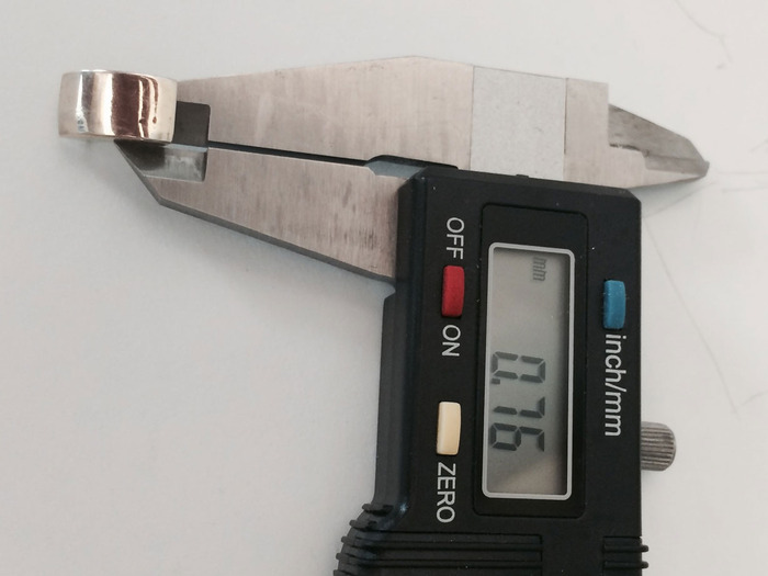 My new "toy" showing the thickness on an earlier prototype