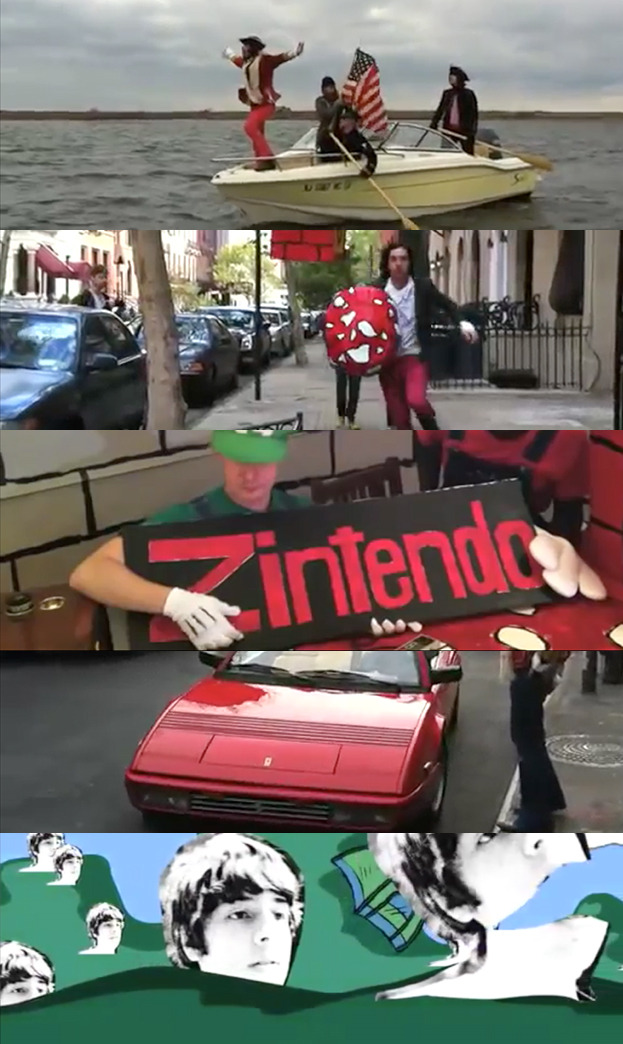 Stills from Adam's first movie, The Wrong Ferrarri