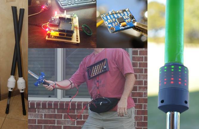 proto1 (left), Arduino, accelerometer, & proto2 (middle), proto3 (right)