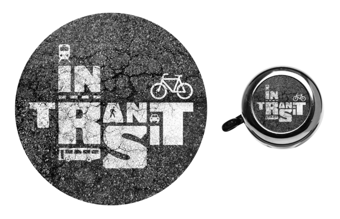 The "In Transit" sticker and bike bell