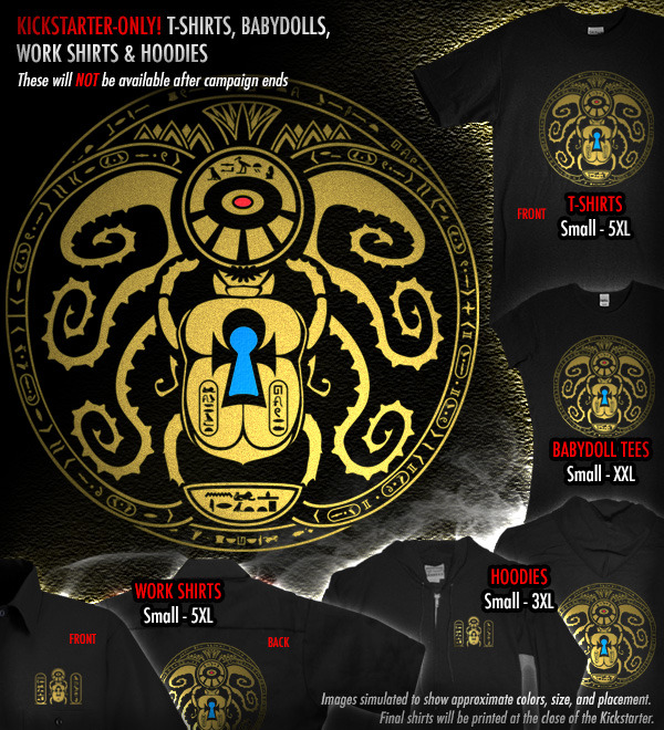 Supporter T-shirts, Babydolls, Work Shirts, and Hoodies can be added to any level.