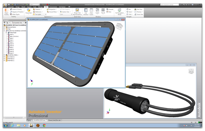 3-D CAD Models of Solarpad and Power Core.