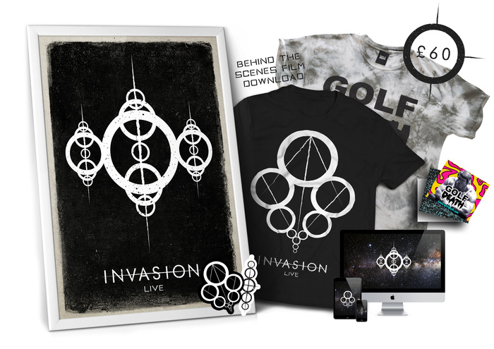 £60 - GOLF DEATH T-SHIRT BUNDLE - We have teamed up with independent clothing company Golf Death to bring you this exclusive bundle. You will receive both the Invasion:Live t-shirt & one lucky dip t-shirt from Golf Death. Also all previous perks.