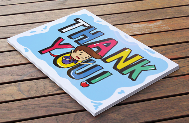 This is our thank you card that we'll be mailing soon!