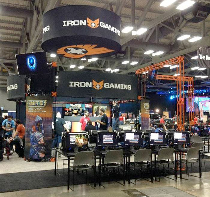 The Iron Gaming booth from RTX 2013, where the Grifball championship would be played
