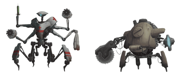 Nurse Ratchet & Grinder - two of the nicest killer robots you'll ever meet