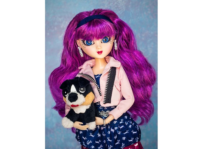 Sini with her pet dog Misty