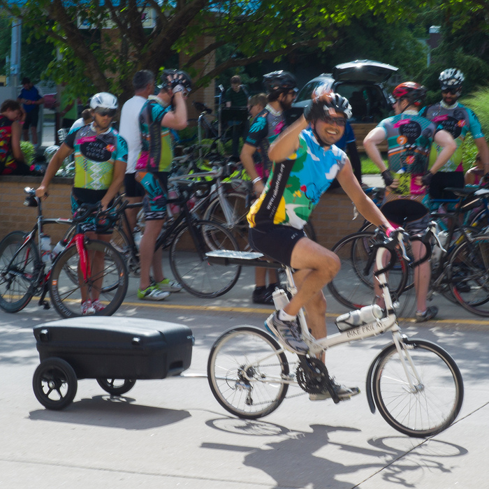 Testing the Solarpad Kit prototype on Ragbrai 2013