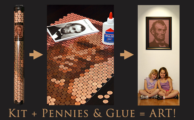 Kit + Pennies & Glue = ART!