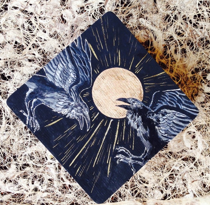 Raven wooden box with CD inlay
