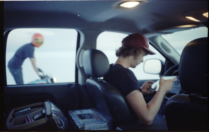 Thomas, the production manager and camera car driver