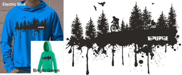 Forest print performance hoody - design also available in a wicking tee