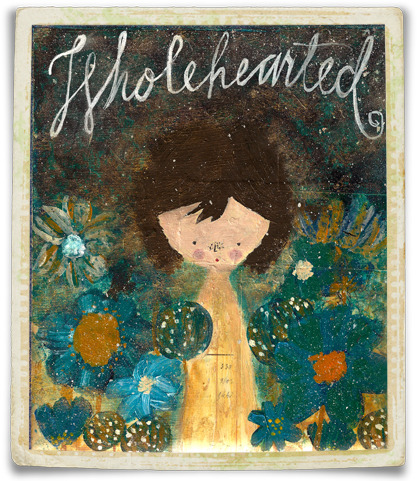 { “Wholehearted” | Mixed-media on Vintage Book Cover }
