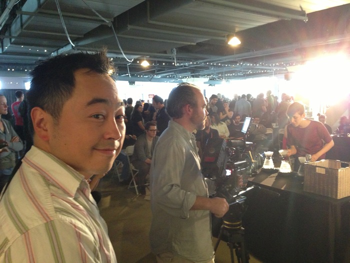 Chris watching the filming at 2013 Regionals
