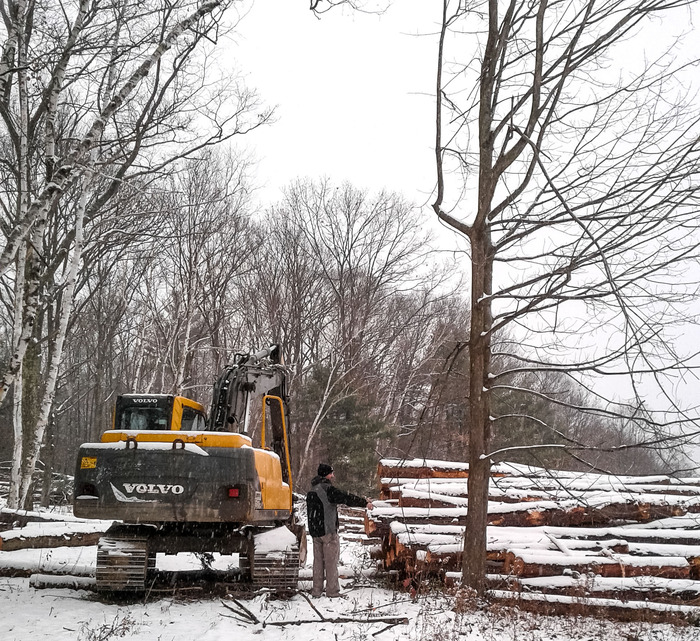 Ben picking out some of the wood for the next batch of cores.