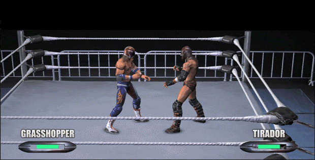 Alpha footage of Pro Wrestling X's grapple system in action. And because it's an FAQ: yes, the heads-up display can be turned off. :-)