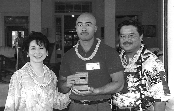 Kelly Pauole in 2002 receiving an award for volunteerism.
