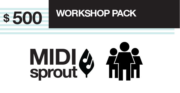 Parts and instructions to assemble 10 MIDI Sprout kits. Use this for a class or workshop on biodata sonification.