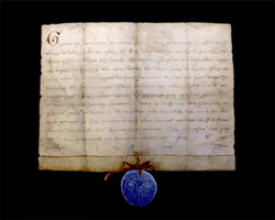 Numbered and limited-edition reproduction of the Pope Gregorio IX’s "Cum deceat vos esige" papal seal dated 1229 which declares the transfer of St. Francis’ hospice from the Benedictine monks to the Franciscan friars