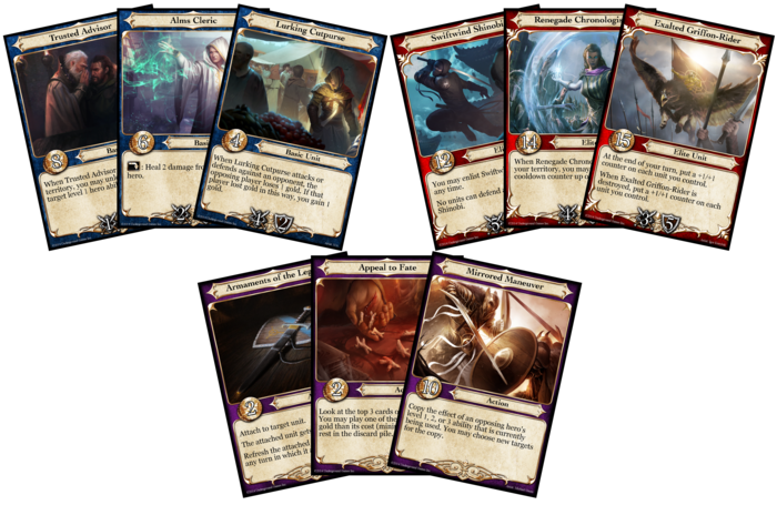 Basic Units, Elite Units, and Action Cards