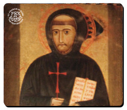 Mouse pad with the reproduction of the portrait of St. Francis by Margaritone d'Arezzo (1262-1305)