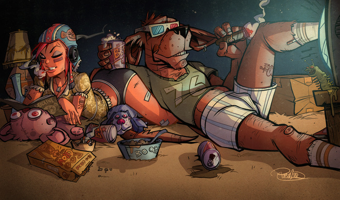 Tank Girl and Booga by project artist Brett Parson