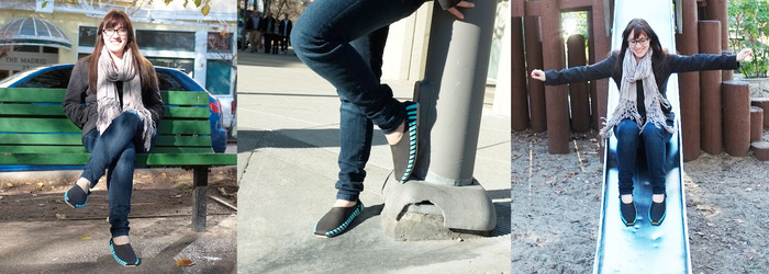 Meaghan wearing Pikkpack shoes