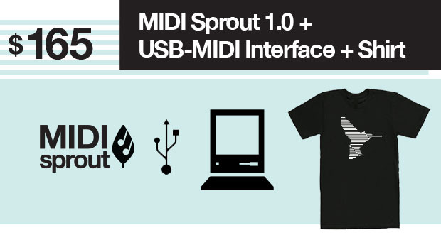 Connect your MIDI Sprout to your computer and listen to the music of nature through your favorite MIDI software and look good doing it.