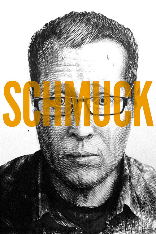 The cover for the general release trade paperback version of SCHMUCK, illustrated by JOSEPH REMNANT and designed by ERIC SKILLMAN