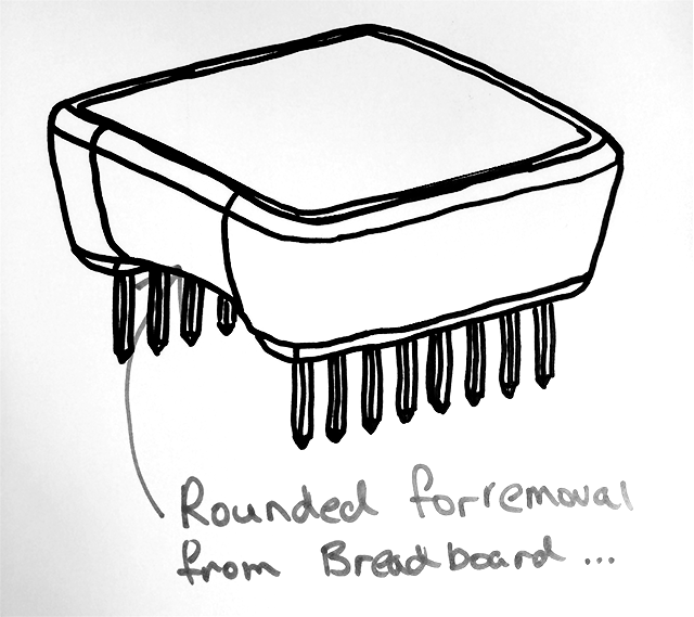 Our initial whiteboard sketch of the MicroView.