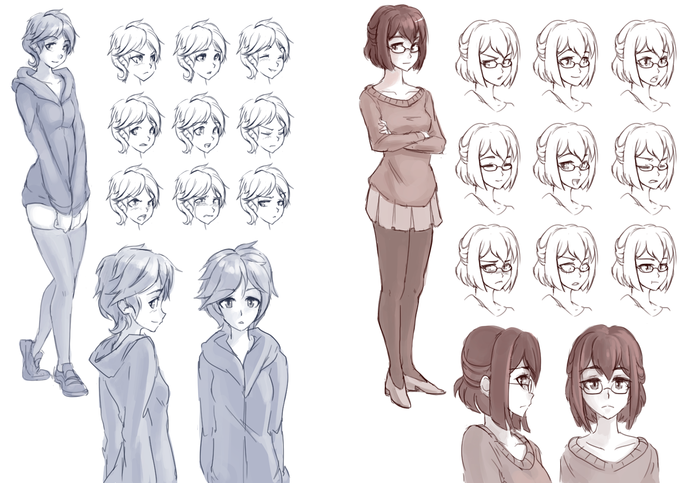 Winter Harrison and Waverly Ayre expression sheets