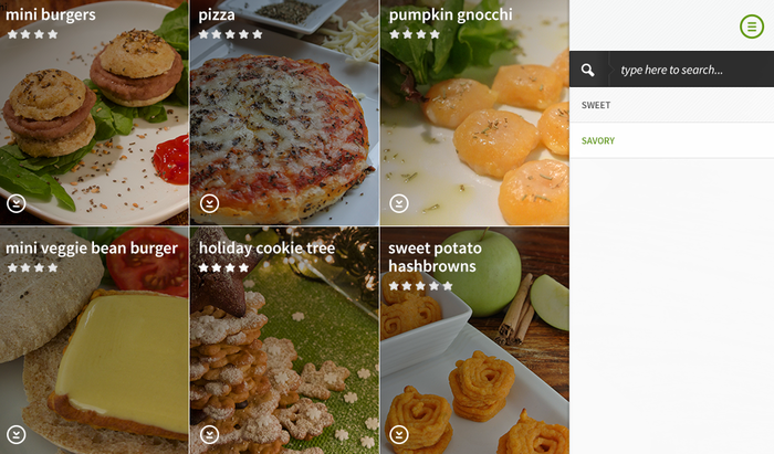 Select a recipe from Foodini's onboard touch screen. (This is a real screen shot!)