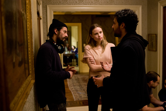 Director Josh Mond with Christoper Abbot (James) and Mackenzie Leigh (Jayne)