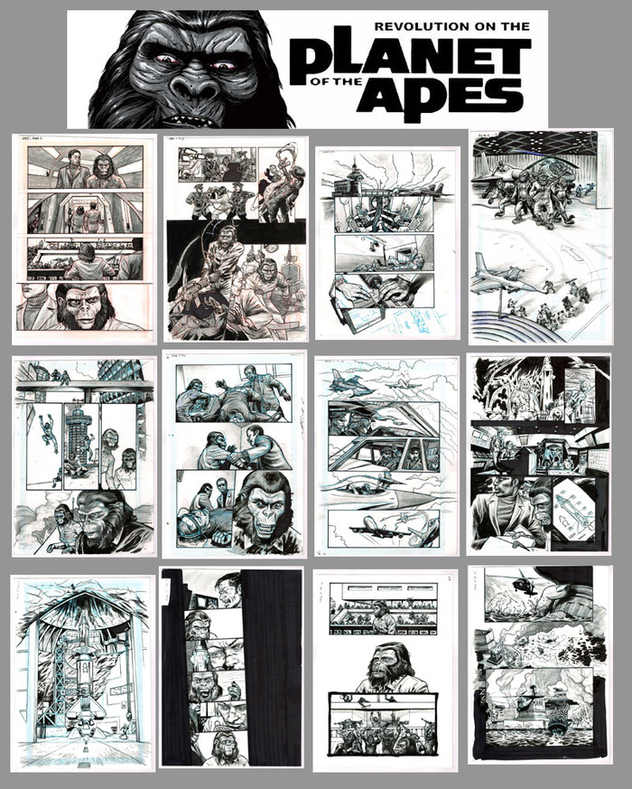 12 pages from Revolution on the Planet of the Apes, published by Mr Comics in 2005