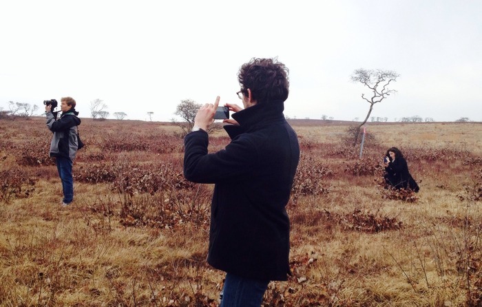 Our Behind-the-Scenes crew out on the Nantucket Moors
