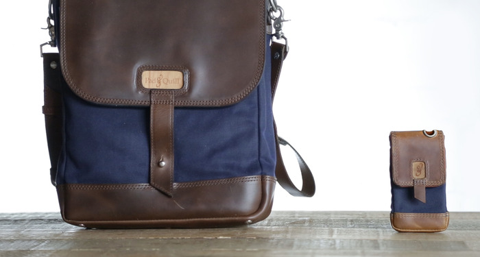 The Regular Field Bag next to the Micro Field Bag