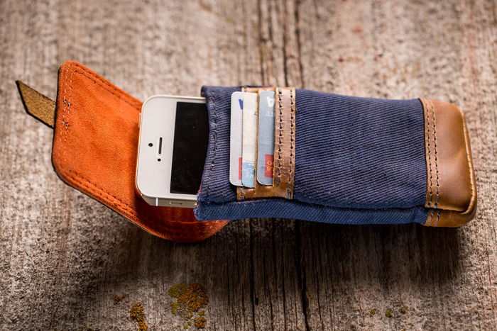 Navy Blue with Whiskey Leather