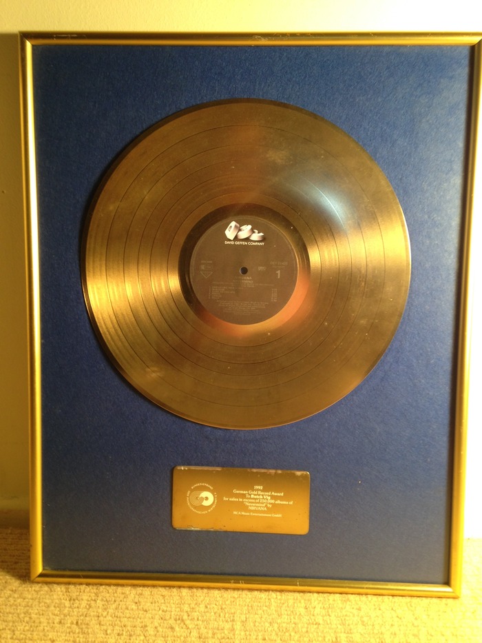NIRVANA NEVERMIND GOLD RECORD!