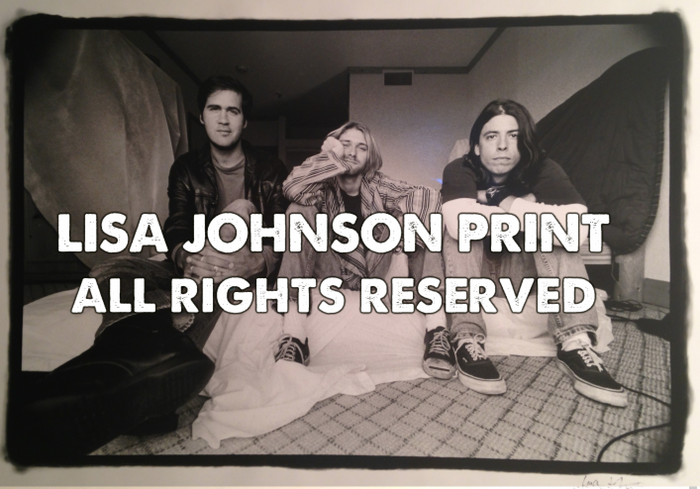 NIRVANA August 1993 Edgewater Hotel in Seattle Lisa Johnson Rock Photographer LIMITED Rock Print - very rare.