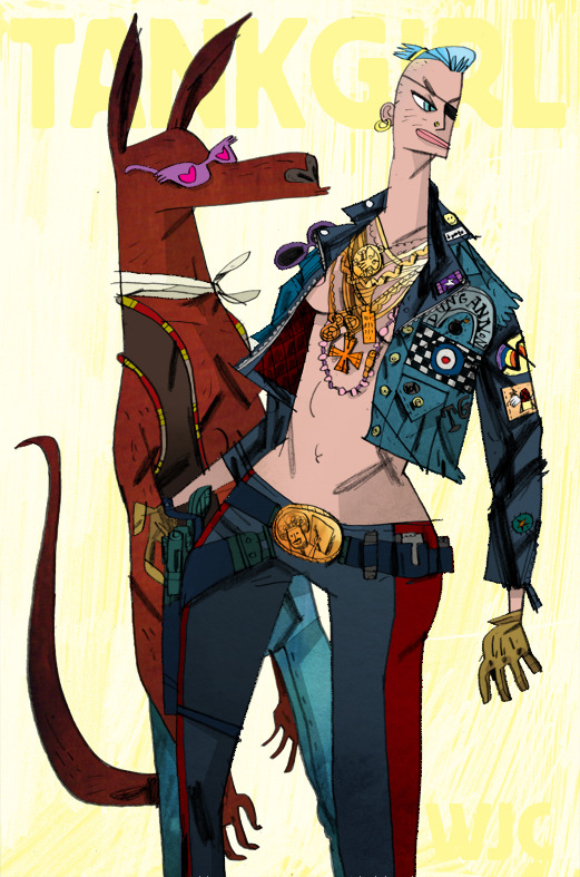 Booga and Tank Girl by project artist Warwick Johnson-Cadwell