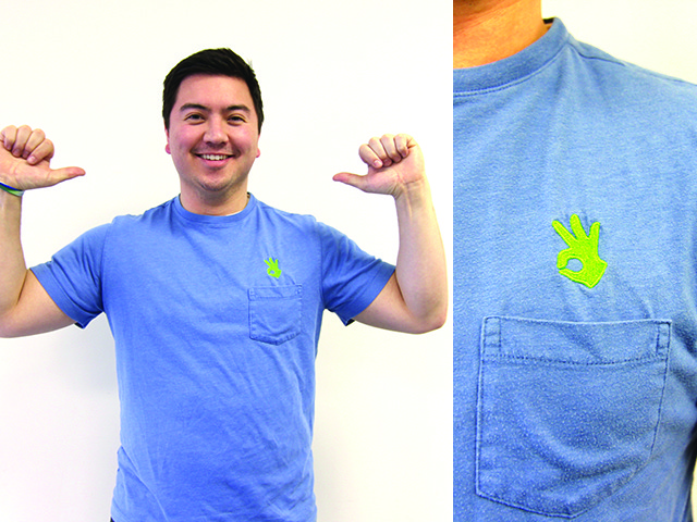The OnHand embroidered logo pocket t-shirt