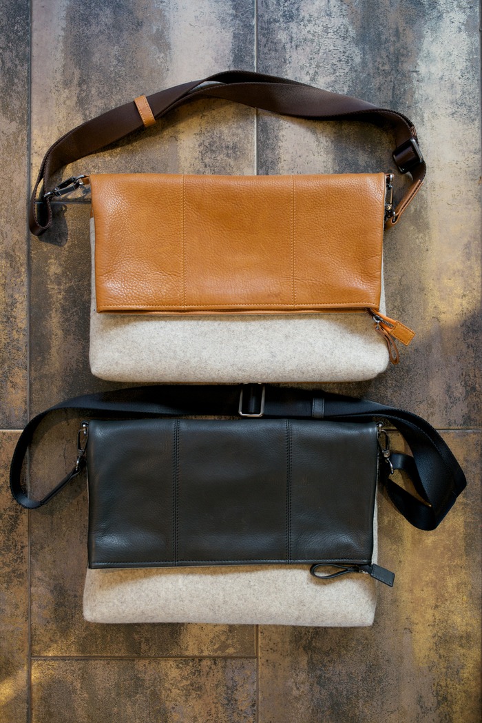 Leather side with flap down