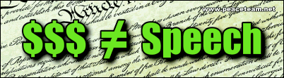 Money Is Not Equal To Speech bumper sticker (ready to ship now)